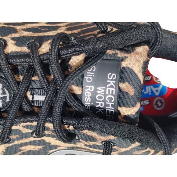 Skechers Work Sure TrackSaivy EH Comp Toe Leather Shoes Leopard Womens Size US 9 - Picture 8 of 10